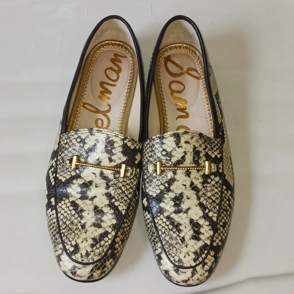 Sam Edelman "Lior" leather snakeskin bit slip on loafers - size 7 - Picture 6 of 11